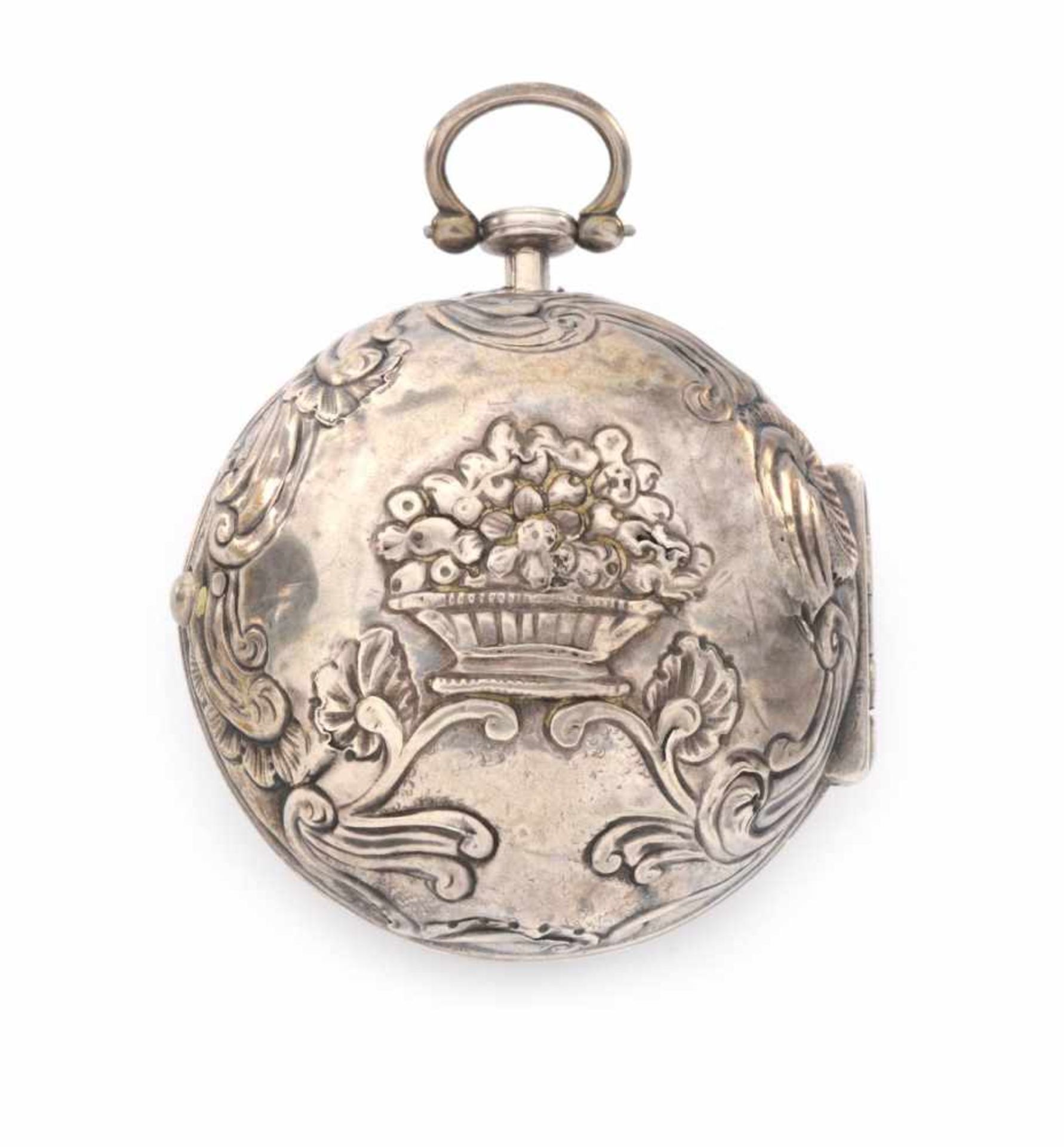 SILBERNE TASCHENUHR MIT MONDPHASEEngland, London, William Tomlinson (1673-1750)ca. 1710Silberne - Bild 2 aus 6