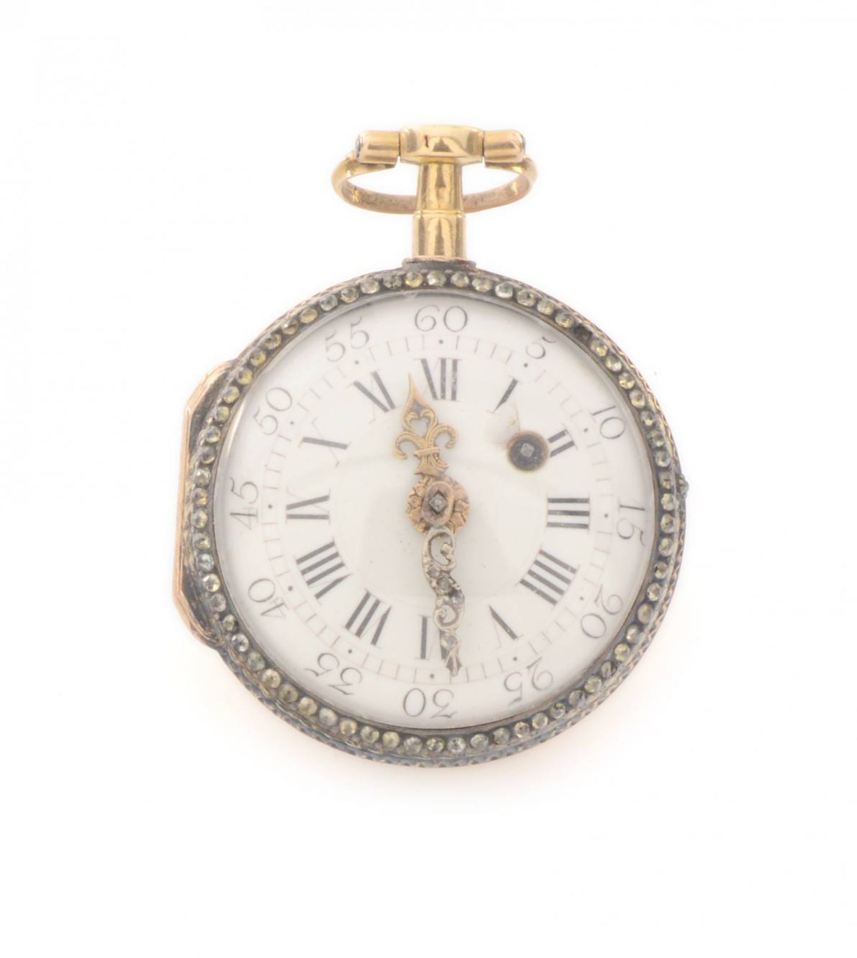 GOLDENE DAMENTASCHENUHRFrankreich, Paris, L`Epine1760s / 1770sDamentaschenuhr mit Goldgehäuse "old