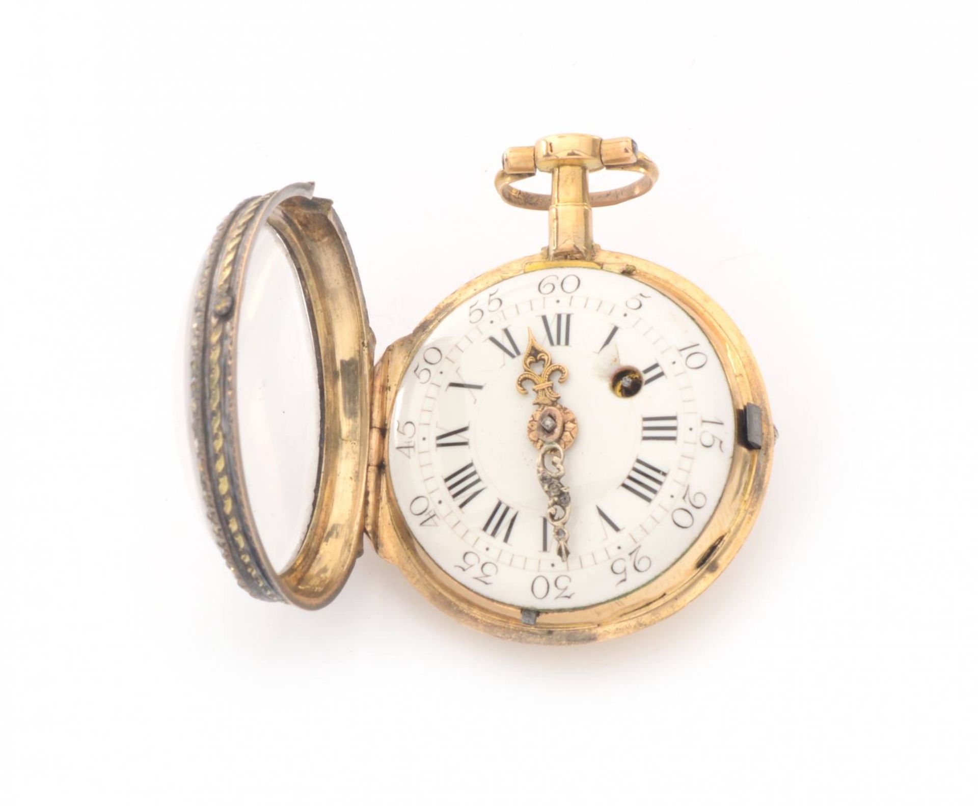 GOLDENE DAMENTASCHENUHRFrankreich, Paris, L`Epine1760s / 1770sDamentaschenuhr mit Goldgehäuse "old - Bild 3 aus 5