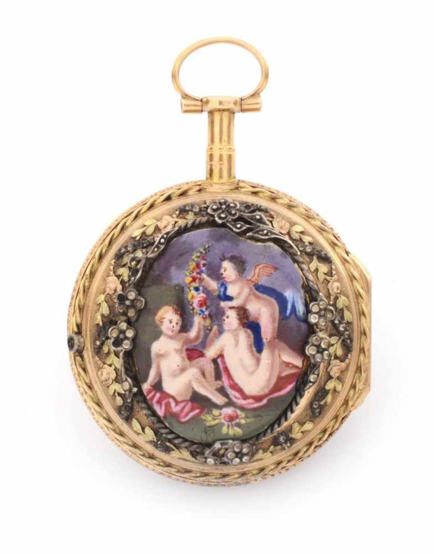 GOLDENE DAMENTASCHENUHRFrankreich, Paris, Jacques Jérôme Gudin1770sDamen-Taschenuhr in reich - Bild 2 aus 5