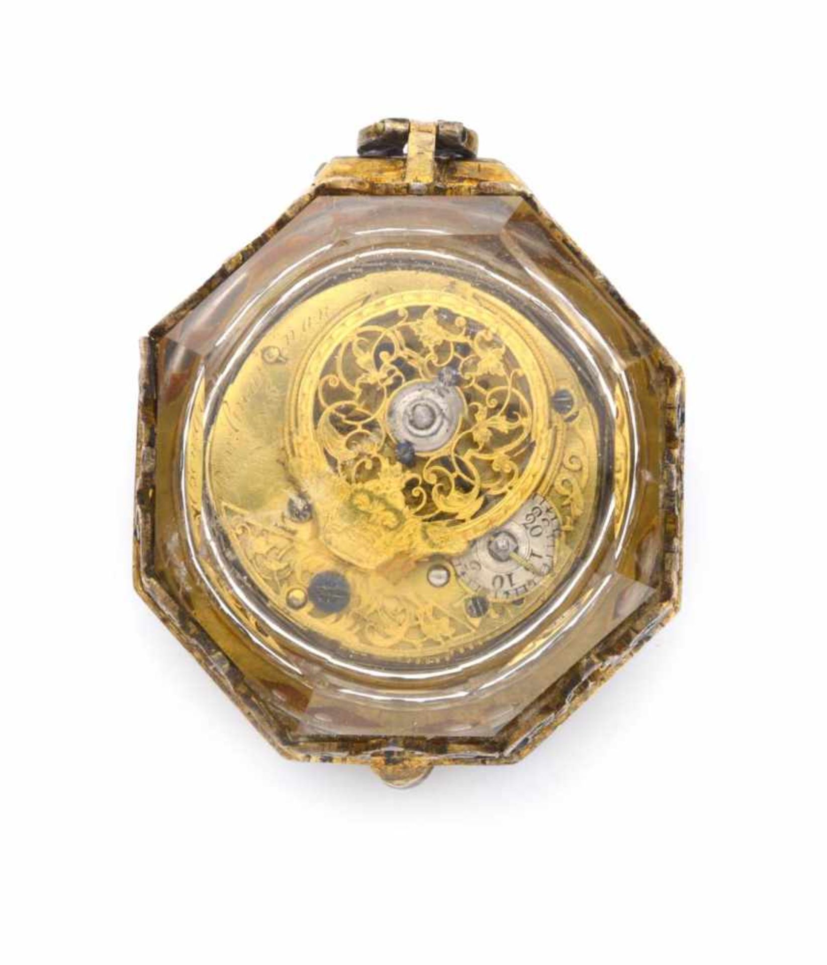 ACHTKANTIGE ANHÄNGEUHR MIT EMAILLEEngland, London, Benjamin Gray (1676-1764)1. Hälfte 18. Jh. - Bild 2 aus 6