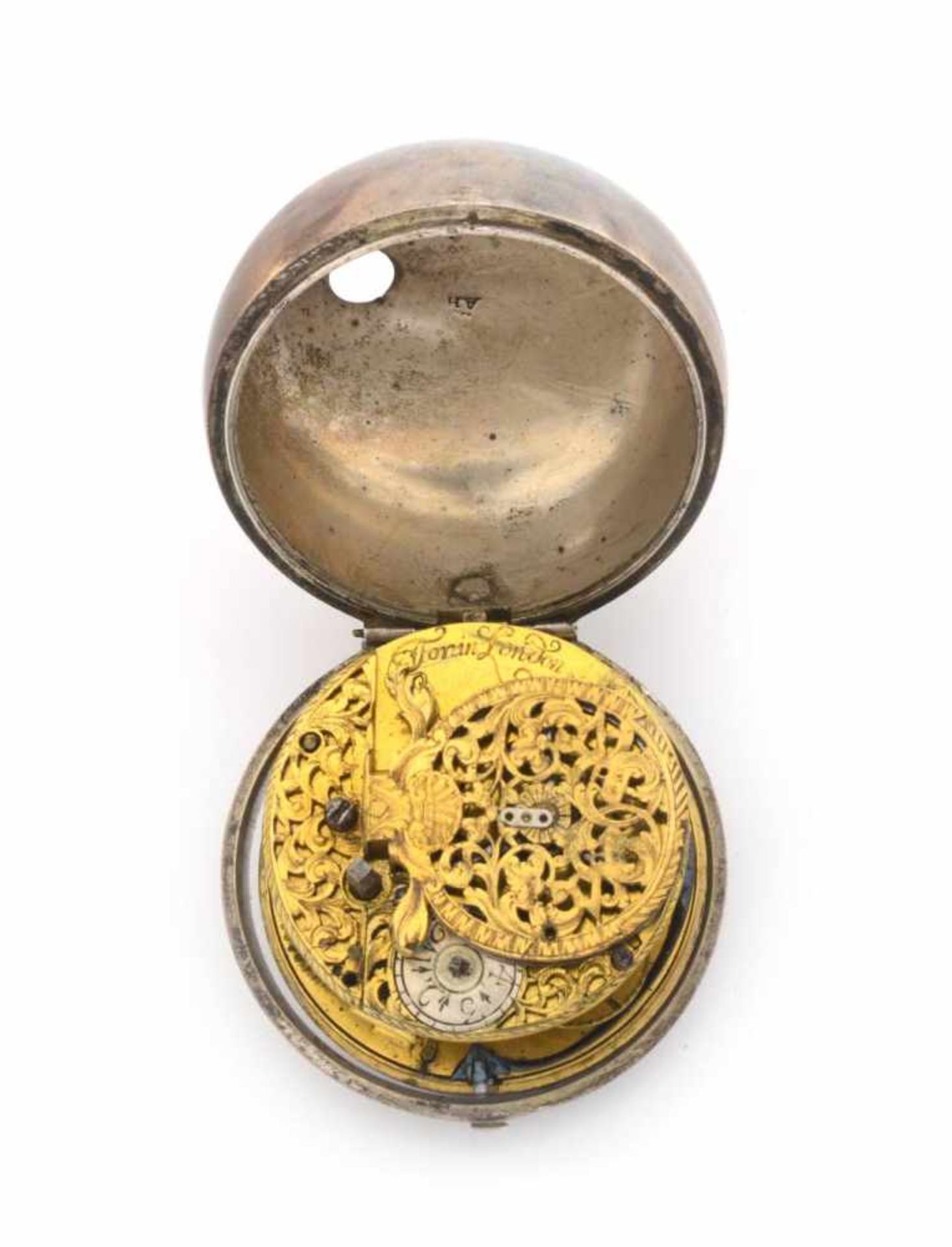 SILBERNE TASCHENUHREngland, London, Torin1730s - 1740sSilberne Taschenuhr, Gesamtgewicht (brutto) - Bild 2 aus 5