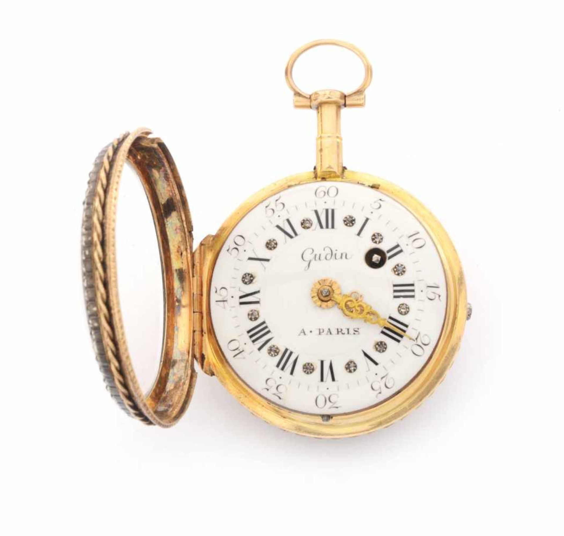 GOLDENE DAMENTASCHENUHRFrankreich, Paris, Jacques Jérôme Gudin1770sDamen-Taschenuhr in reich - Bild 3 aus 5