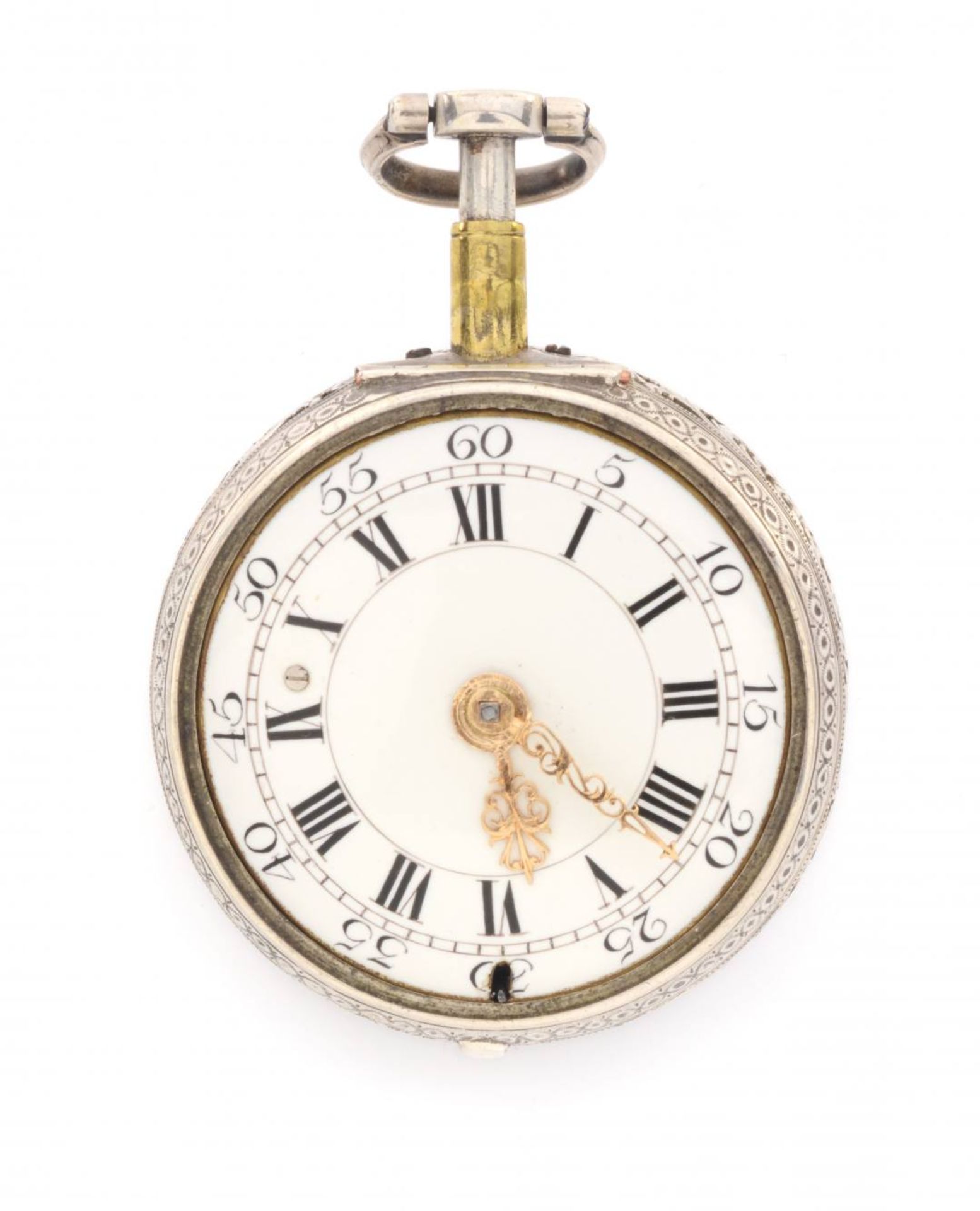 SILBERNE TASCHENUHR MIT SCHLAG UND ÜBERGEHÄUSEEngland, London, Paul Beauvais1720sTaschenuhr mit - Bild 6 aus 6