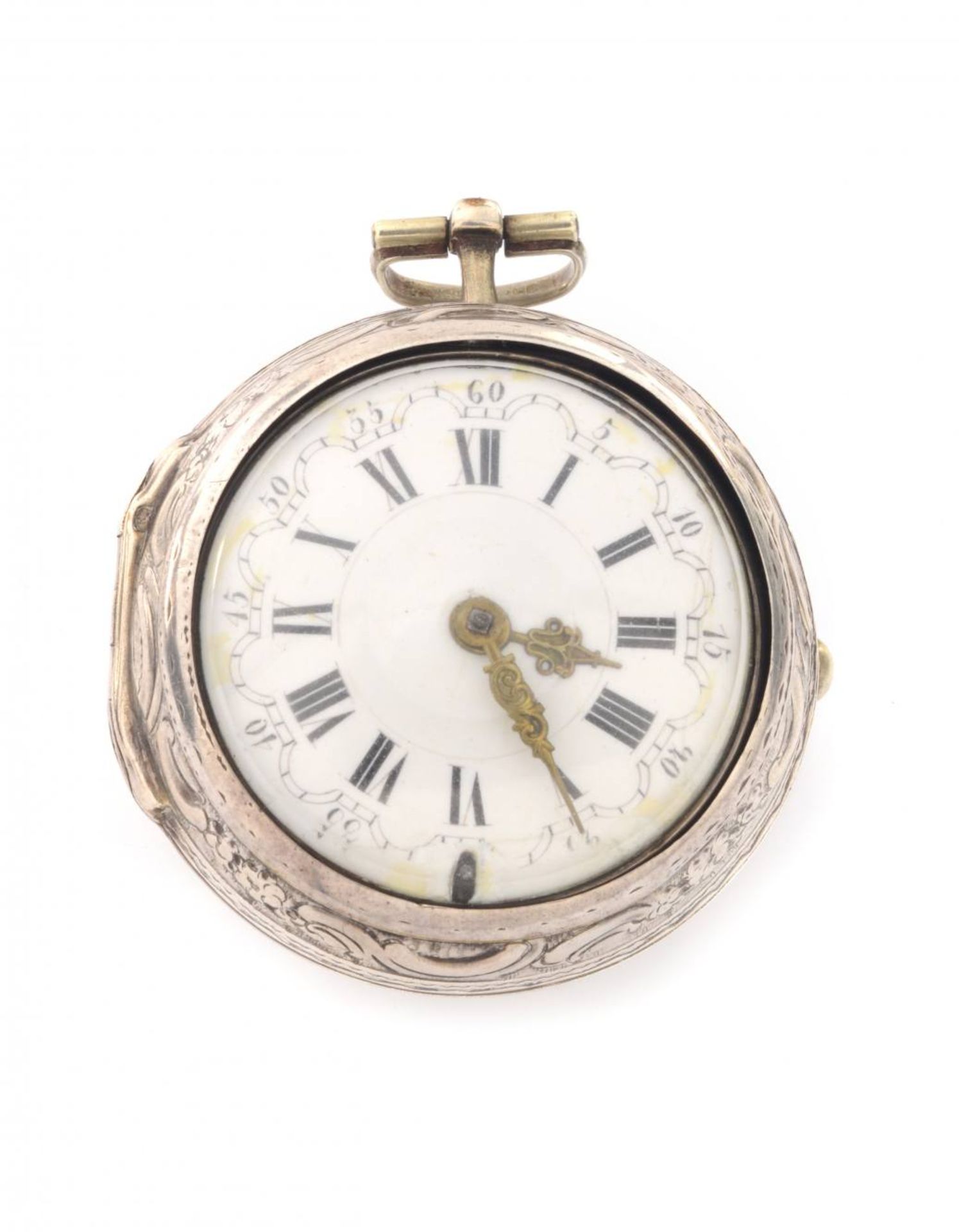 SILBERNE TASCHENUHR MIT ZWEI ÜBERGEHÄUSENEngland, London, G. Leekey1780s - 1790sSilberne Taschenuhr, - Bild 3 aus 9