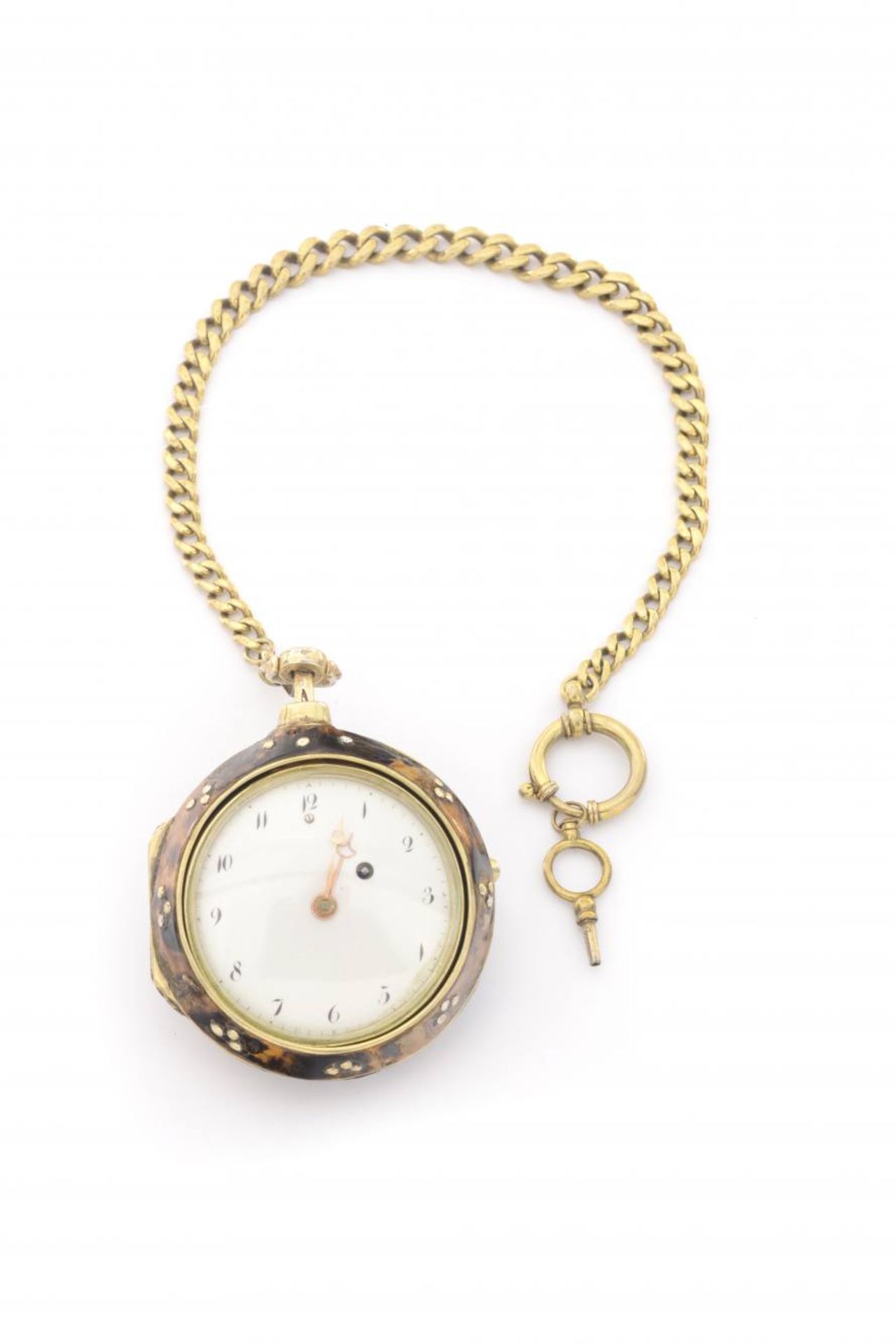 TASCHENUHR MIT ZWEI ÜBERGEHÄUSEN UND CHATELAINE, VIERTELREPETITIONCa. 1800Taschenuhr mit zwei - Bild 7 aus 7