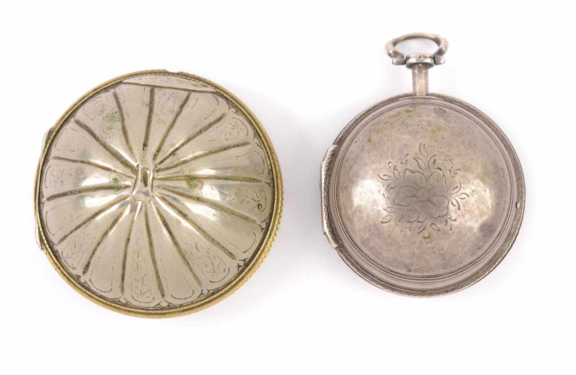 SILVER POCKET WATCH IN TWO OUTER CASES - Bild 7 aus 9