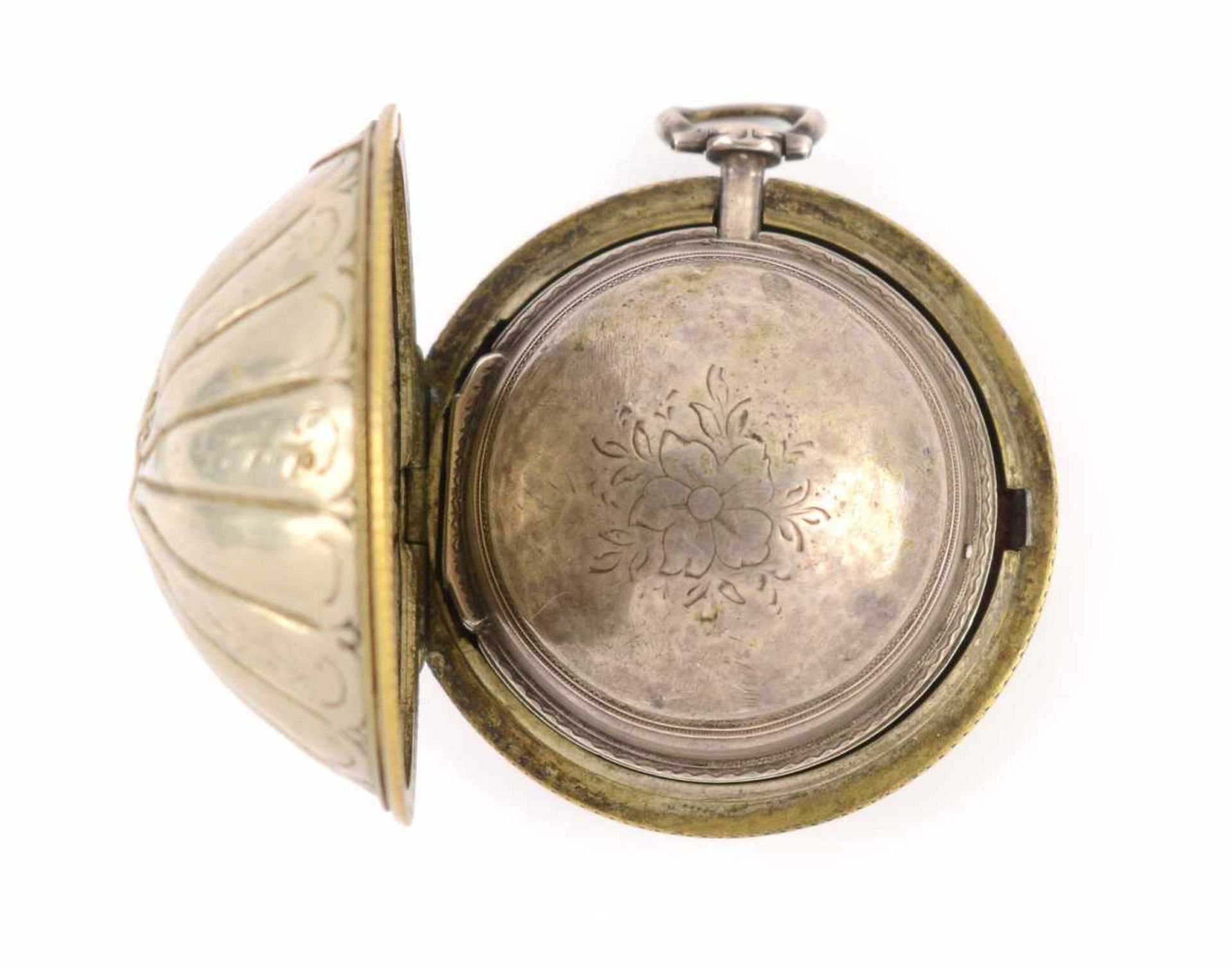 SILVER POCKET WATCH IN TWO OUTER CASES - Bild 6 aus 9