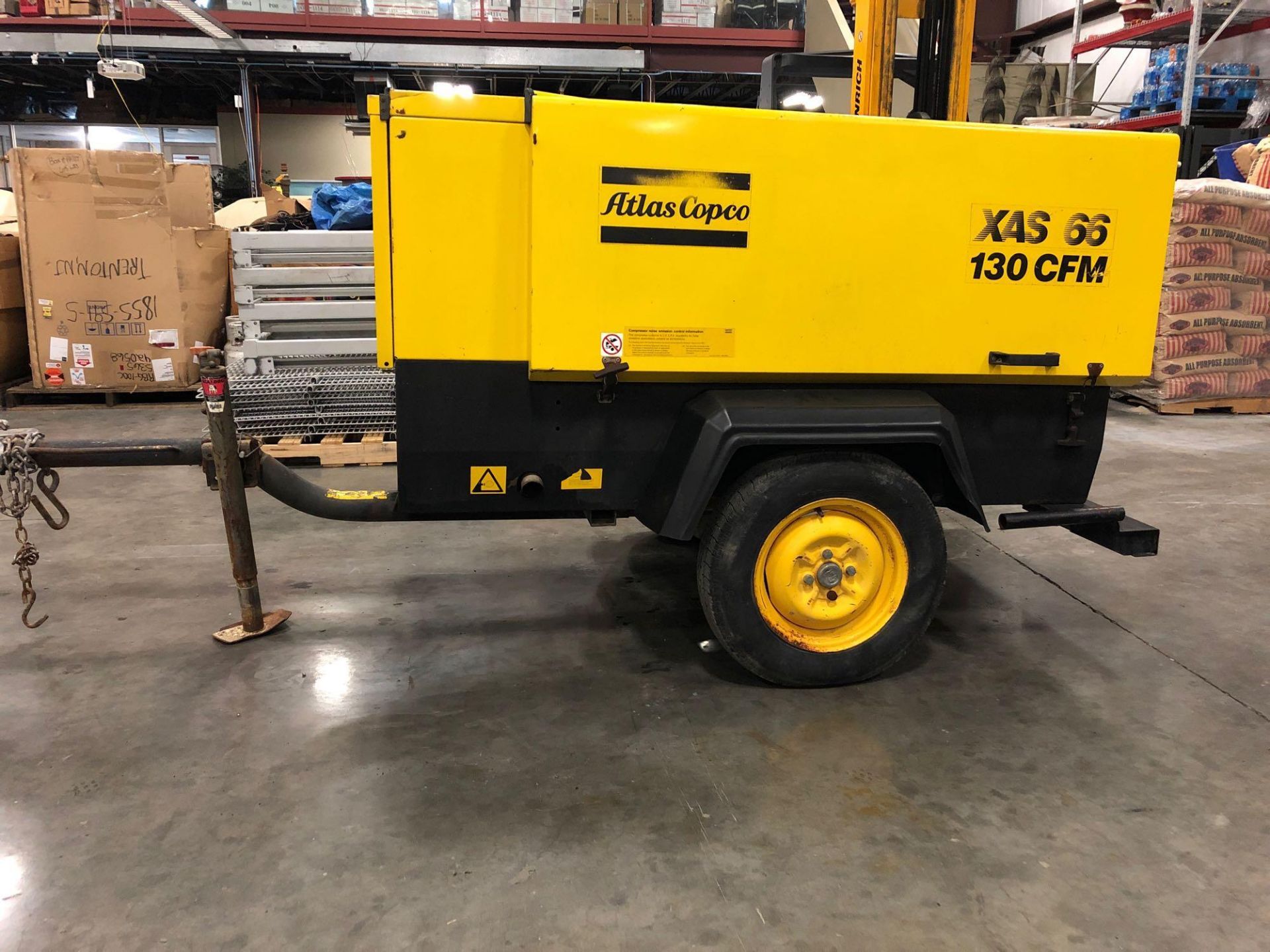 ATLAS COPCO XAS 66 AIR COMPRESSOR, 130 CFM, 1,414 HOURS SHOWING