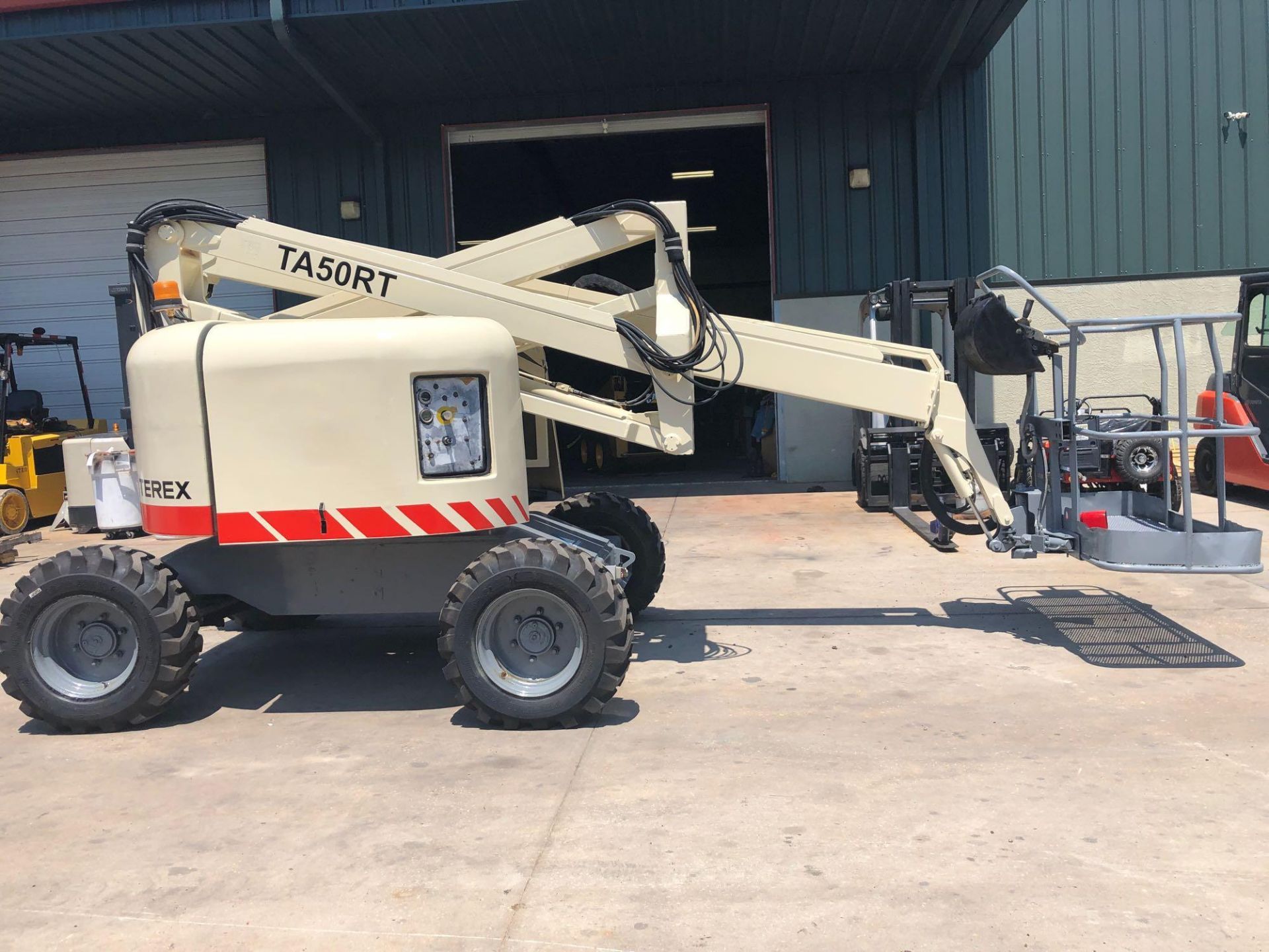 TEREX DIESEL MAN LIFT MODEL TA50RT, FOAM FILLED TIRES - Image 2 of 10