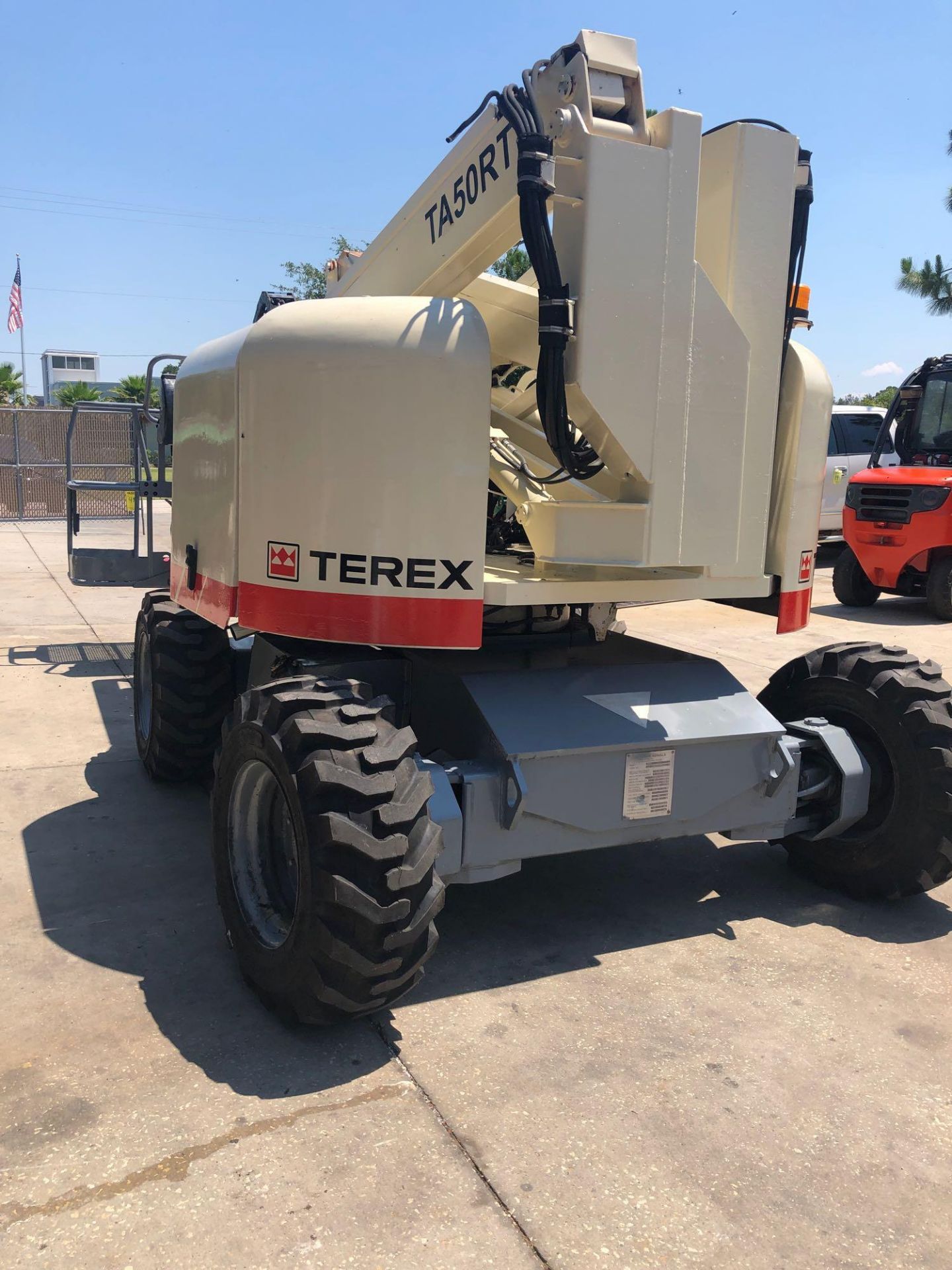 TEREX DIESEL MAN LIFT MODEL TA50RT, FOAM FILLED TIRES - Image 4 of 10