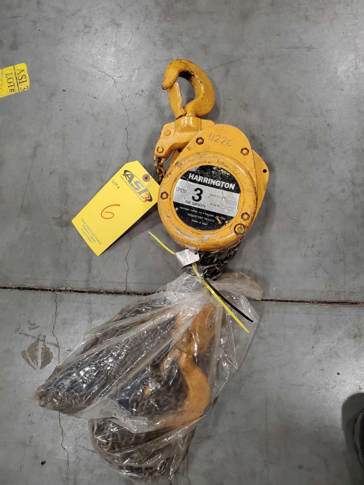 HARRINGTON 3 TON CHAIN HOIST CF4 351