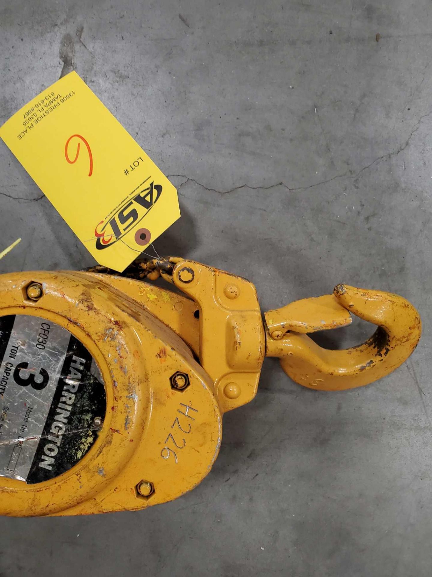 HARRINGTON 3 TON CHAIN HOIST CF4 351 - Image 4 of 4