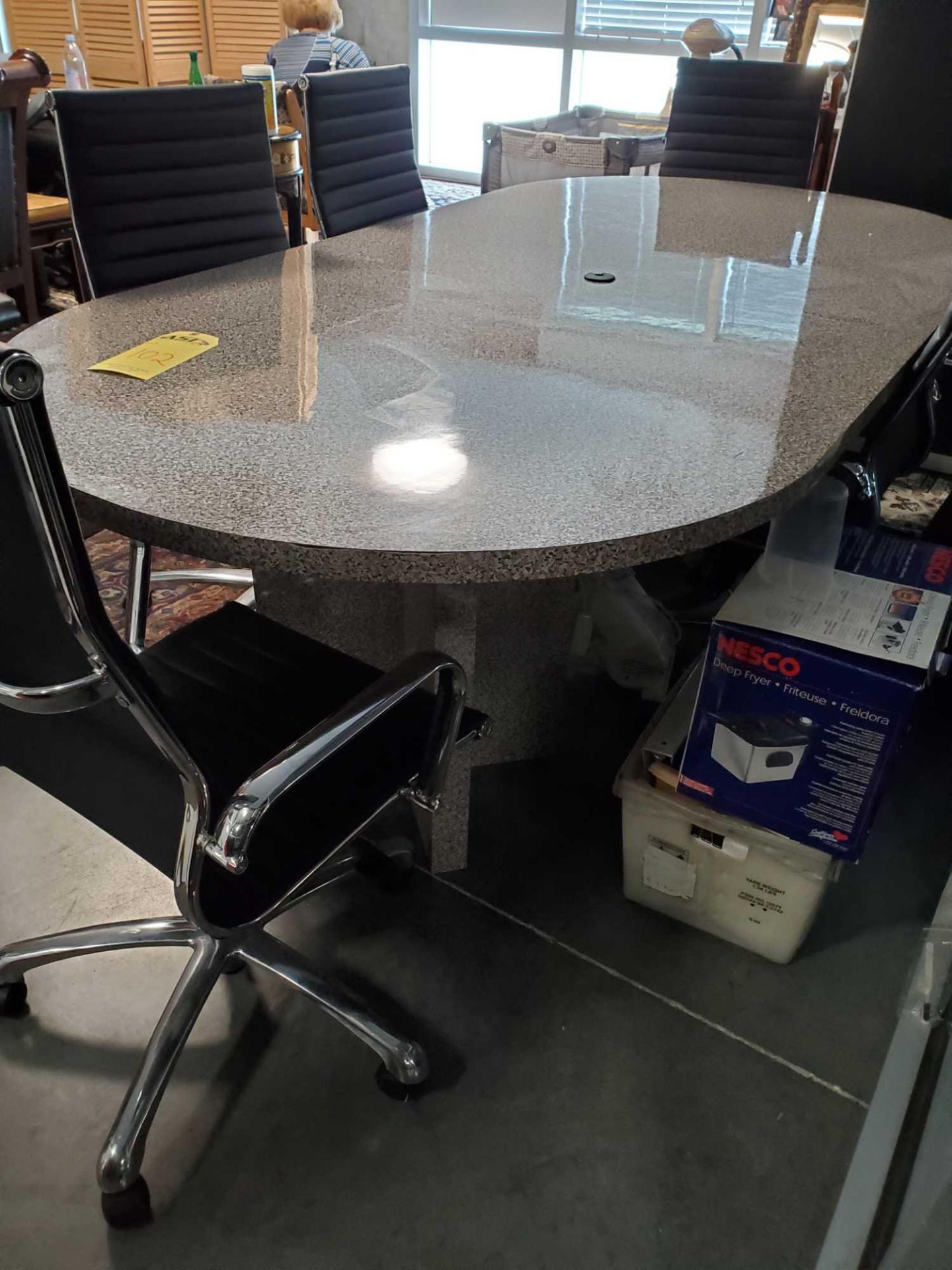 8' CONFERENCE TABLE WITH 4 LEATHER CHAIRS MODEL 10811KT