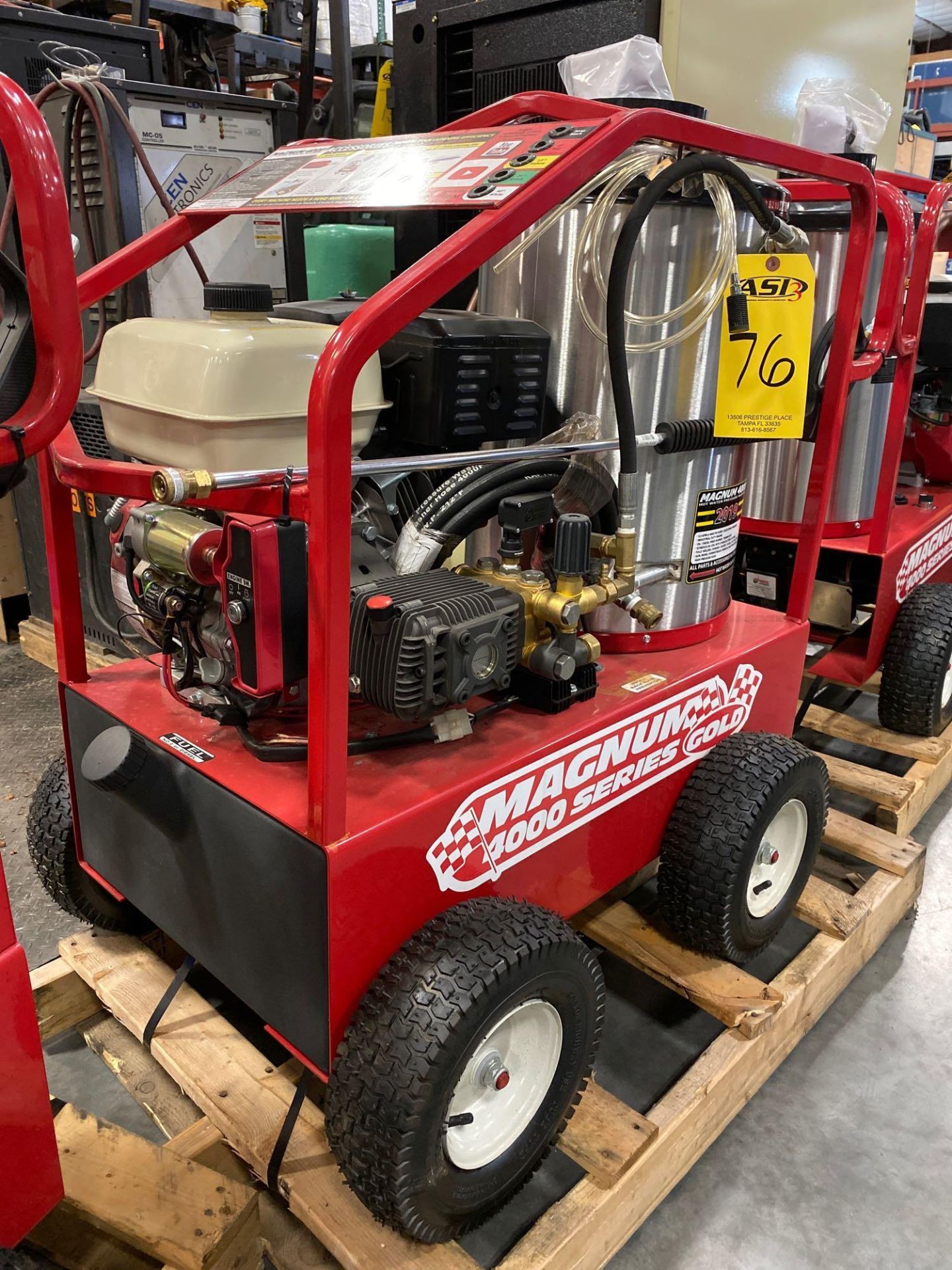 NEW 2019 MAGNUM 4000 PSI HEATED PRESSURE WASHER, ELECTRIC START, GAS POWERED WITH DIESEL BURNER, HOS - Image 2 of 5