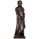 Aizelin E., 'Marguerite', patinated bronze, marked F. Barbédienne Fondeur, H 85 cm