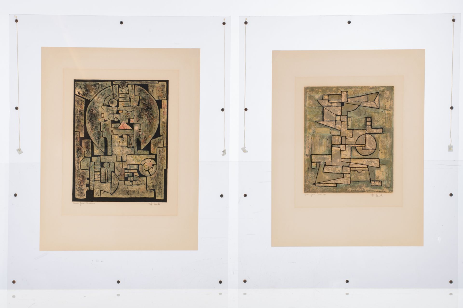 Vonck F., untitled, three lithographs, all of them dedicated 'aan Jan Monset', 26x33 / 23x28 / 24,5x - Image 2 of 11
