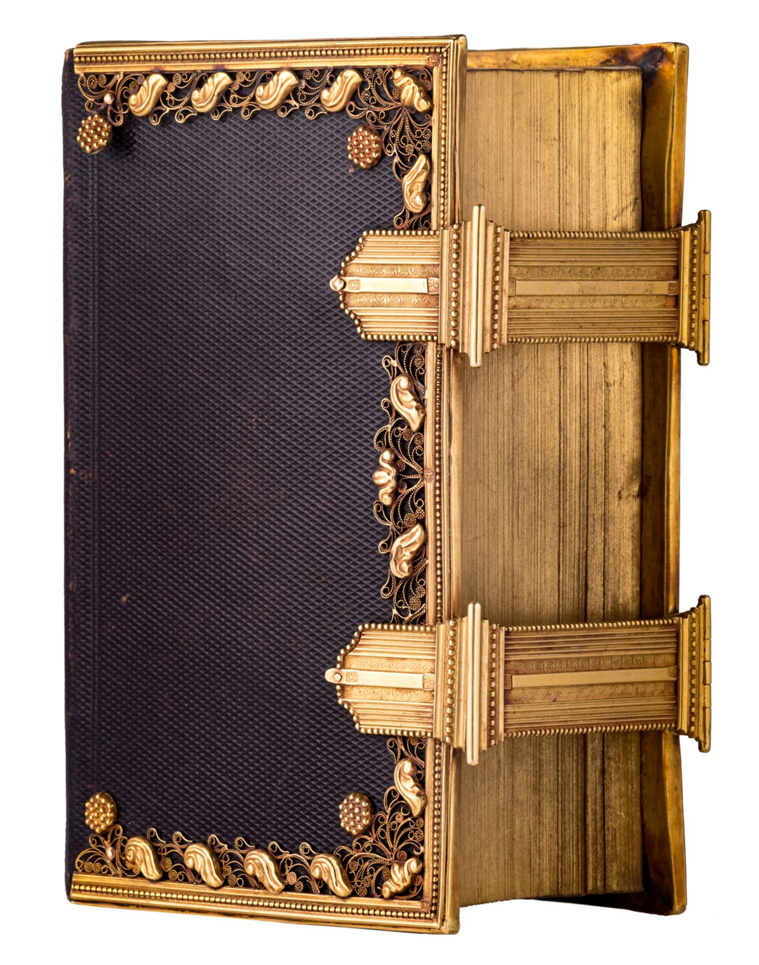 Statenbijbel, 'Bijbel-compagnie Amsterdam-Haarlem 1853', with a leather binding and gilt edges, late