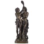 Clodion, satyr and bacchant, patinated bronze, H 91,5 cm