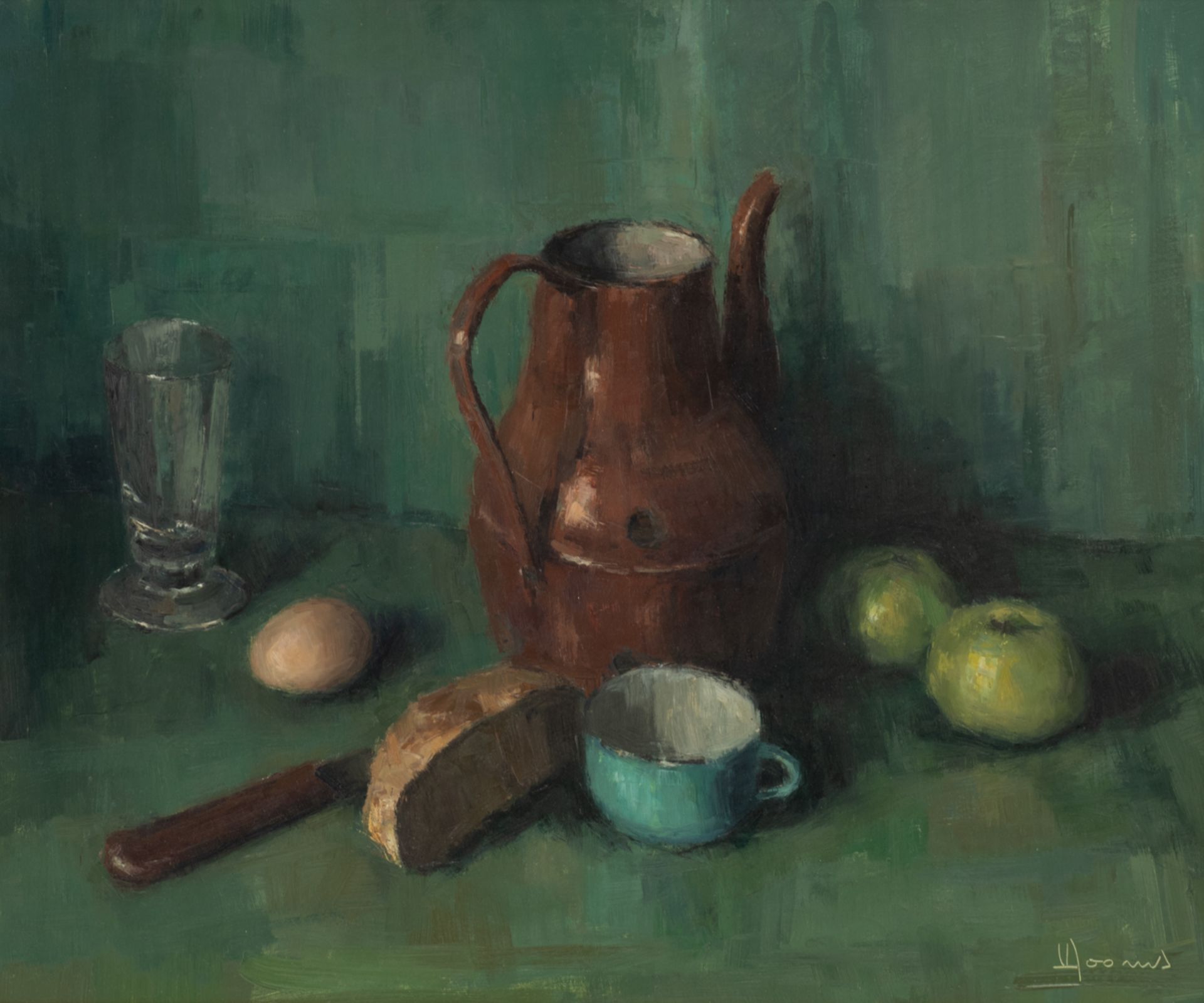 Dooms V., a still life with jug, oil on hardboard, 50 x 60 cm Is possibly subject of the SABAM legis