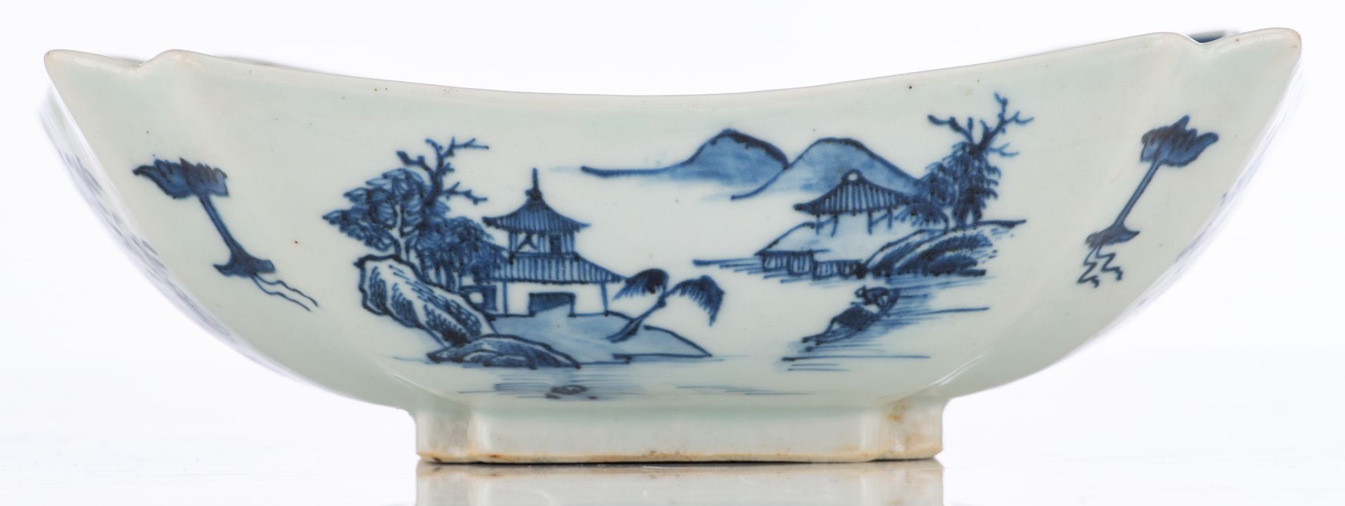 Two Chinese blue and white floral decorated bowls and a lot of various ditto dishes, some Kangxi and - Image 8 of 15