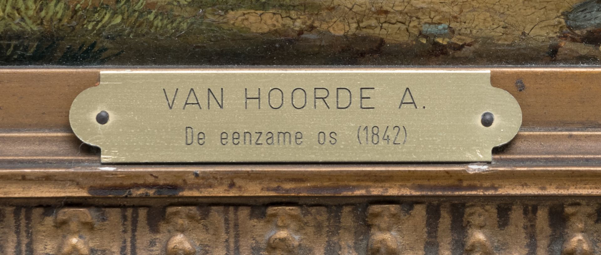 Van Hoorde A., 'De eenzame os', dated 1842, oil on canvas, 36,5 x 43,5 cm, ex gallery Campo - L 1712 - Bild 5 aus 6