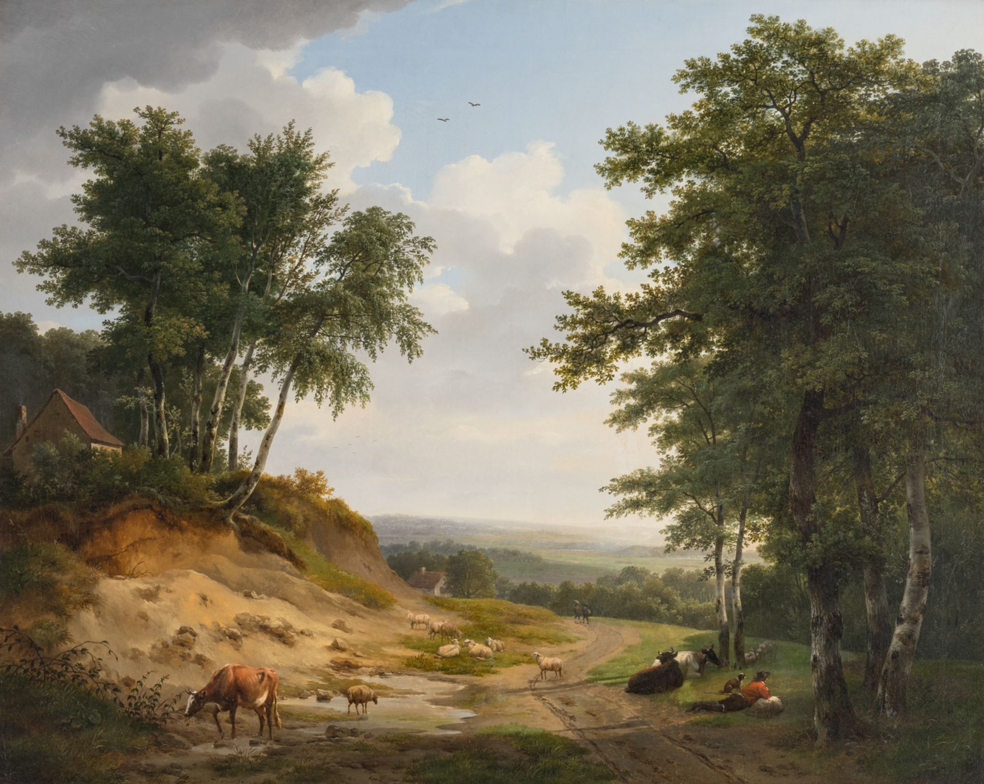 Verboeckhoven E. & Hellemans P. J., the break, dated 1825, oil on canvas, 82 x 103 cm; ex exhibition