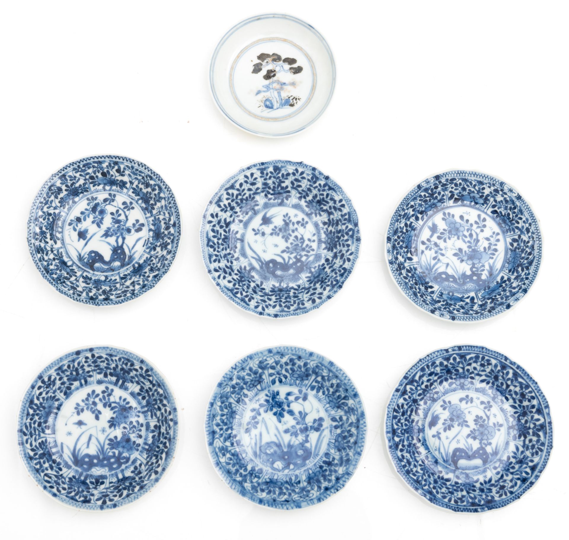 A lot of various Chinese blue and white table ware, 18th - 19thC, H 4 - 20,5 - ø 11 - 12,5 cm - Bild 23 aus 28