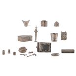 A lot of various silver objets de vertu, some Dutch, all 19thC, total weight silver 375 g