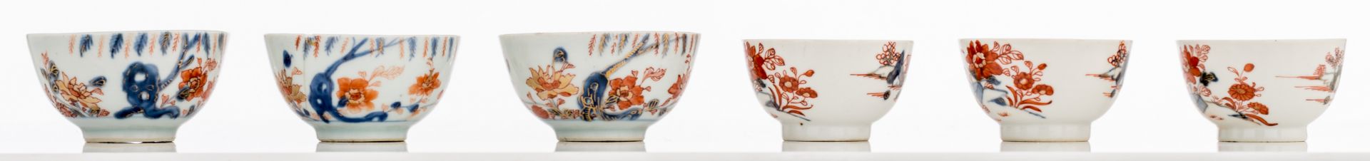 A lot of four sets of Chinese Imari porcelain cups and saucers, 18thC, H 3,5 - 7,9 - ø 11 - 13,8 cm - Bild 21 aus 33