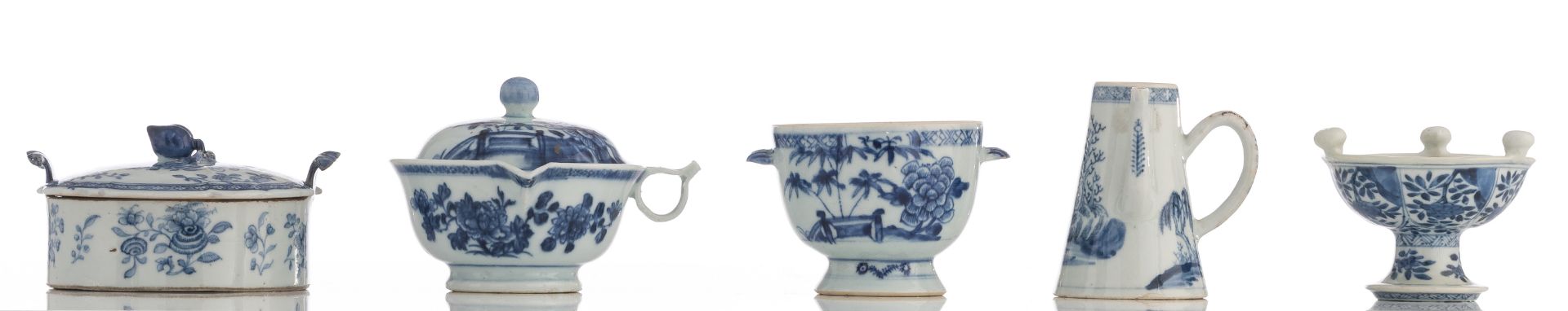 A lot of various Chinese blue and white table ware, 18th - 19thC, H 4 - 20,5 - ø 11 - 12,5 cm - Bild 6 aus 28