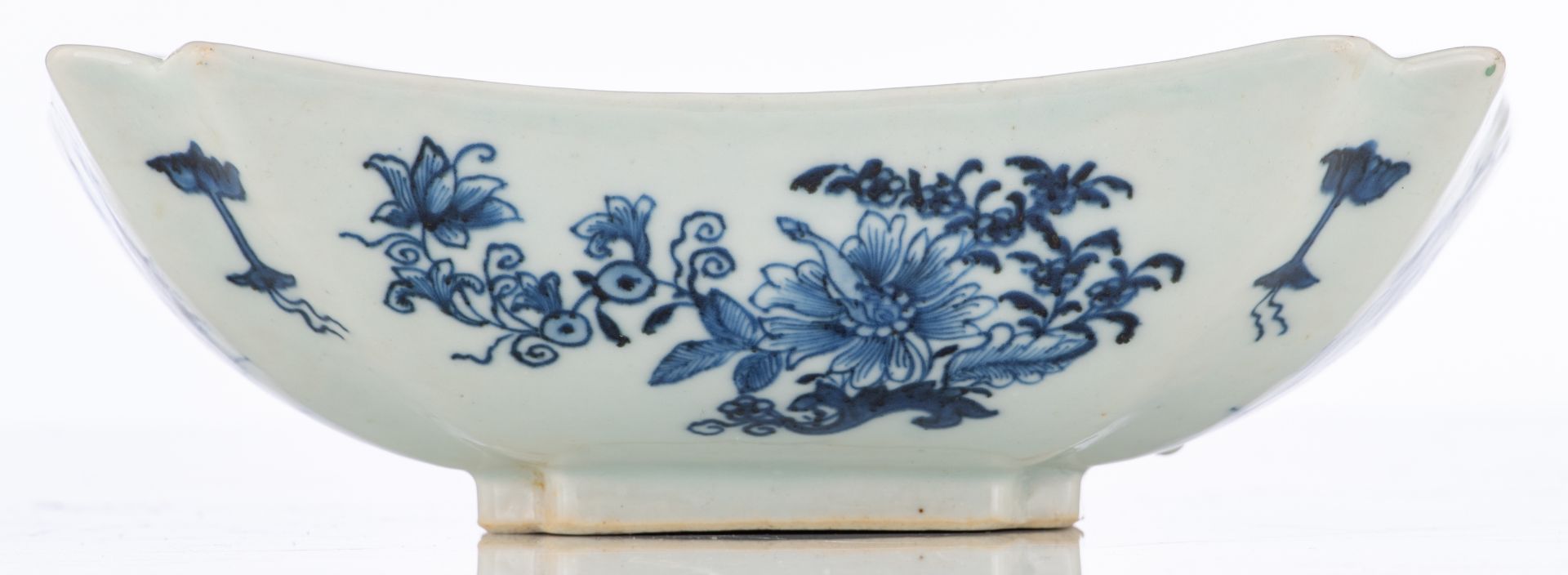 Two Chinese blue and white floral decorated bowls and a lot of various ditto dishes, some Kangxi and - Image 9 of 15