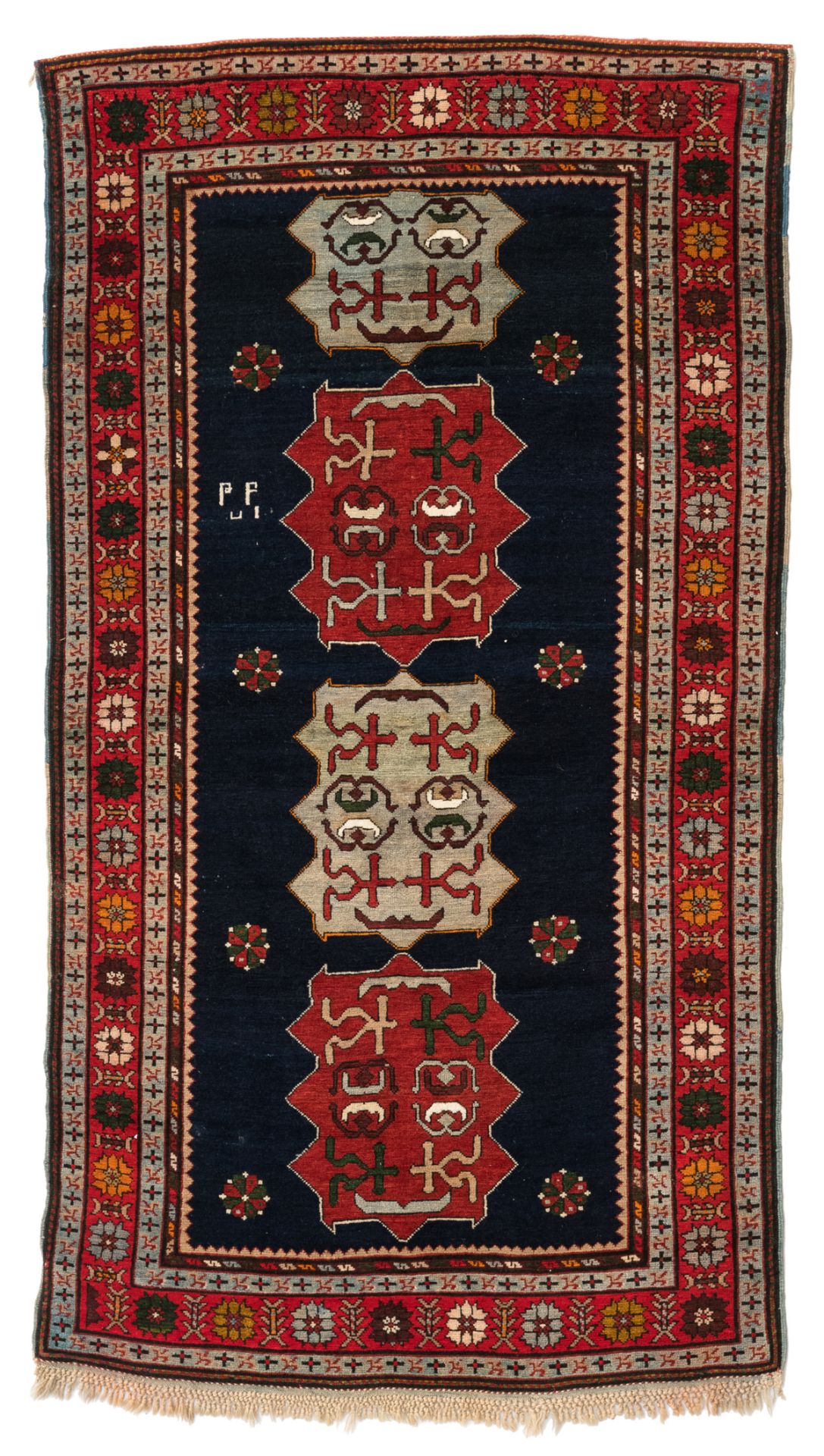 A woollen carpet, Kazachstan, 123 x 212 cm