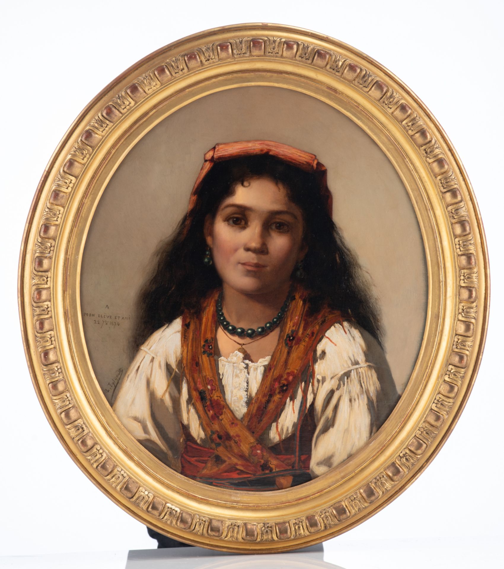 Tijtgat L., a double portrait depicting two gypsy children, both portraits dedicated to the artist's - Bild 3 aus 10