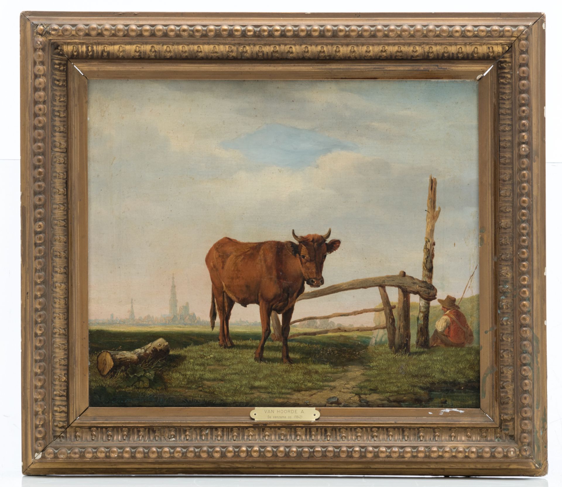 Van Hoorde A., 'De eenzame os', dated 1842, oil on canvas, 36,5 x 43,5 cm, ex gallery Campo - L 1712 - Bild 2 aus 6