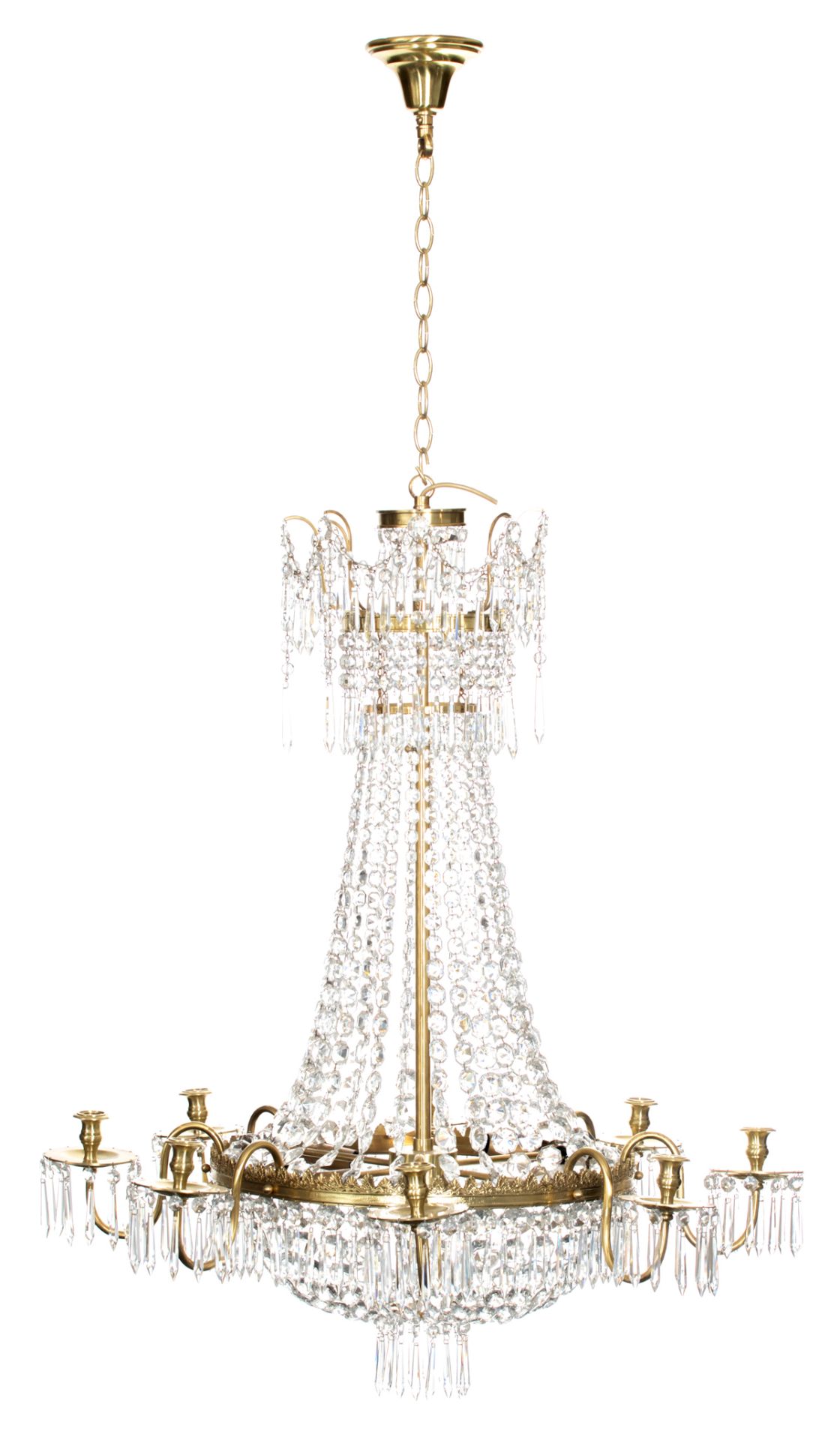 A sac-à-perles type chandelier, H 90 cm - ø 80 cm