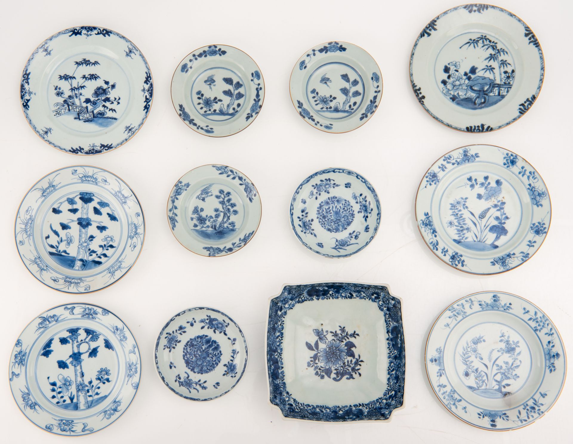 Two Chinese blue and white floral decorated bowls and a lot of various ditto dishes, some Kangxi and - Image 4 of 15