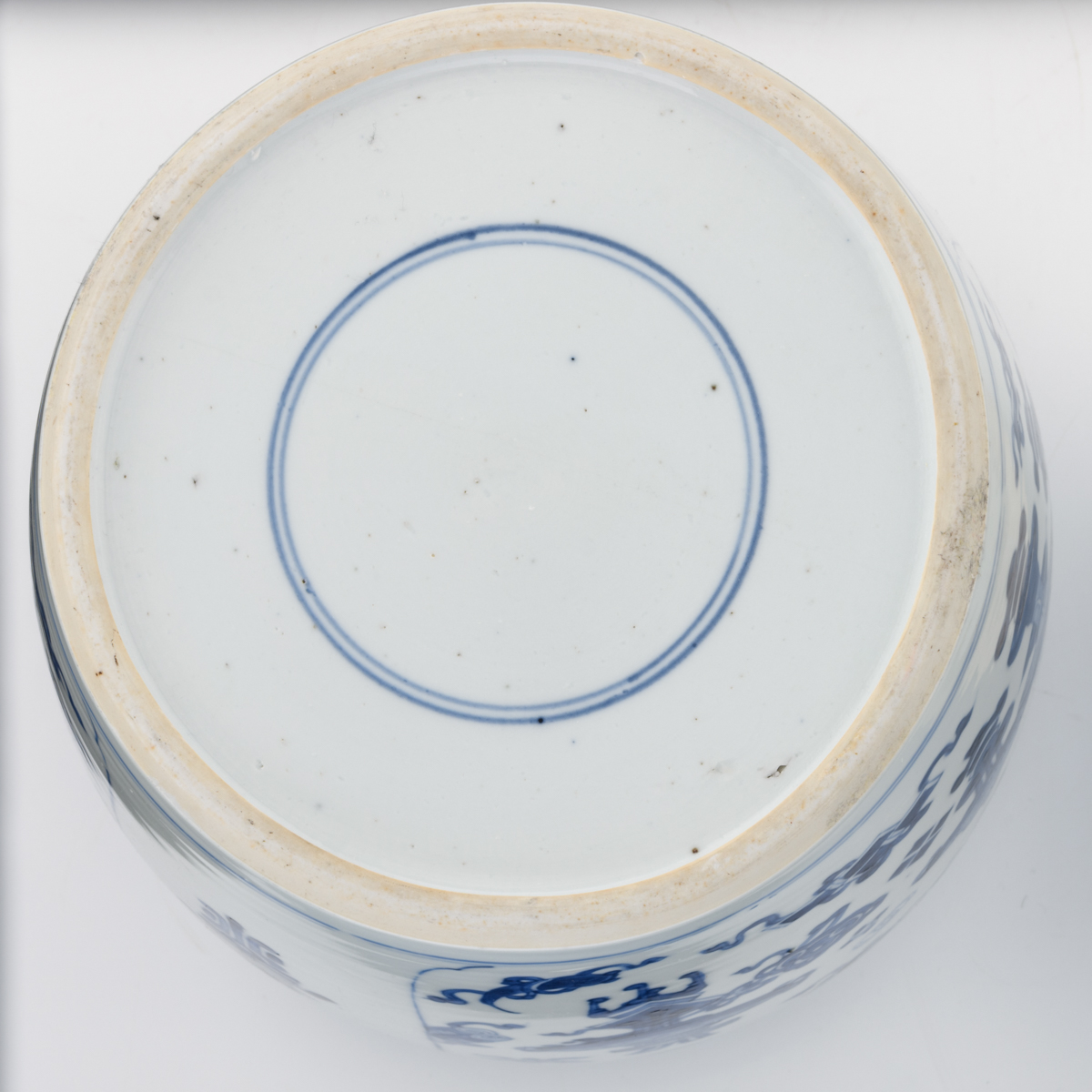 A Chinese blue and white porcelain food warmer, decorated with Shou signs, the roundels with the ' - Image 9 of 9