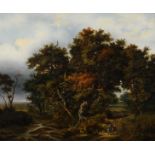 Illegibly signed (a follower of J.H.B. Koekkoek), a rural view, dated 18(??), oil on canvas, 66,5