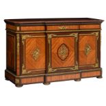 A French neoclassical dresser, decorated with marquetry, gilt bronze mounts and a Rouge Napoleon