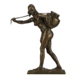 Foretay A.J., a Middle Eastern water carrier, patinated bronze, fondeur LAM editeur, H 34 cm
