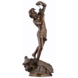 Peinte H., Orpheus and Cerberus, patinated bronze, H 88,5 cm