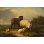 Verboeckhoven E., sheep in a landscape, oil on panel, 14,5 x 19,5 cm