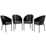 A set of four design 'Costes chairs' by Philippe Starck for Aleph, black painted tubular steel,