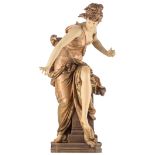 Carrier-Belleuse A., 'Harmonie', polychrome decorated terracotta, reproduction by Friederich