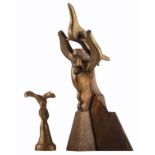 Hunt R, bird, patinated bronze, 5/5; added: by the same author, Nike, 4/5, patinated bronze, H