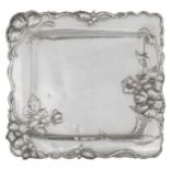 An Austrian-Hungarian Jugendstil serving tray, marked, tested on silver purity, first quarter 20thC,