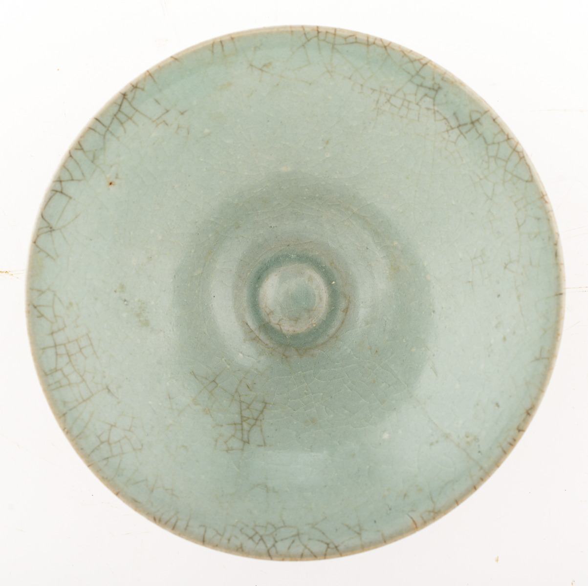 A Chinese longquan celadon stoneware bowl, Northern Song type, H 4,5 - ø 13,7 cm - Image 6 of 7