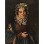 No visible signature, a portrait of a lady, 19thC, oil on canvas, 53 x 66,5 cm