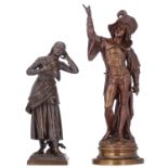 Rolle A., 'The ministerial', patinated bronze, 19thC; added Dumaige H., 'Jeanne D'Arc', patinated